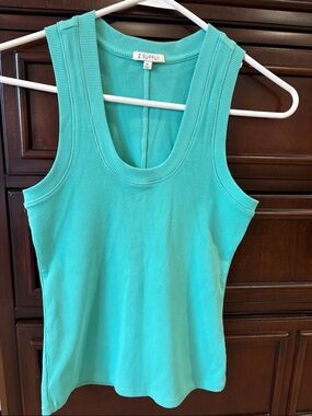 Z Supply Aqua Ribbed Scoop Neck Tank